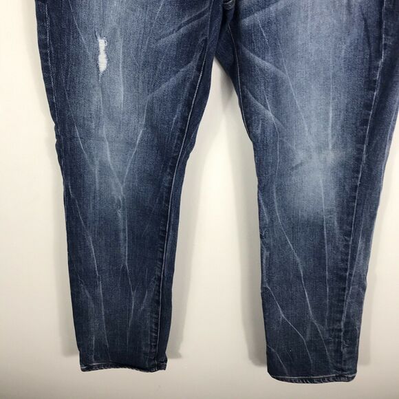 J. Crew Womens Jeans Stretch Size 30 Dark Wash‎ Cotton Distressed Mid Rise Blue - Picture 4 of 8